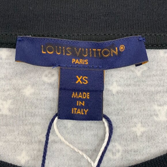 Louis Vuitton Multicolored Logo Striped Cotton Round-Neck Short-Sleeve T-Shirt X - Picture 2 of 8